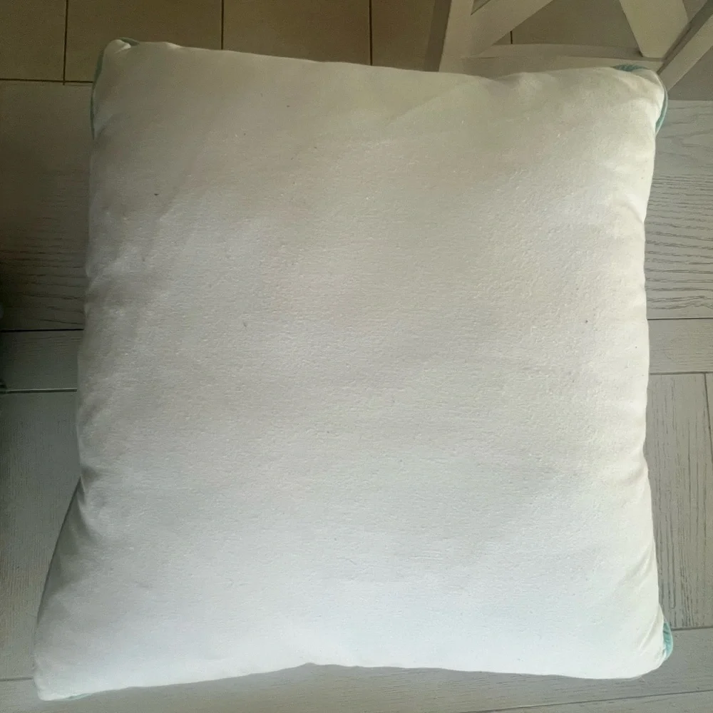 Pottery Barn Teal and Green Sea Turtle Print Pillow